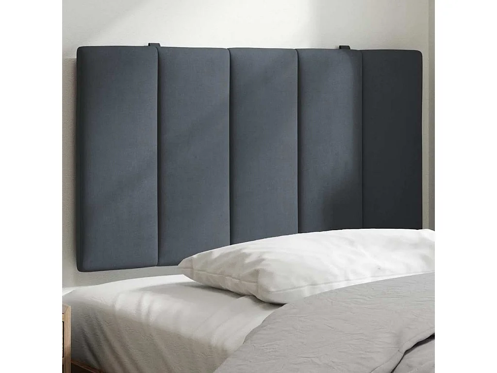 Coussin de tête de lit Hanko gris foncé 90 cm velours