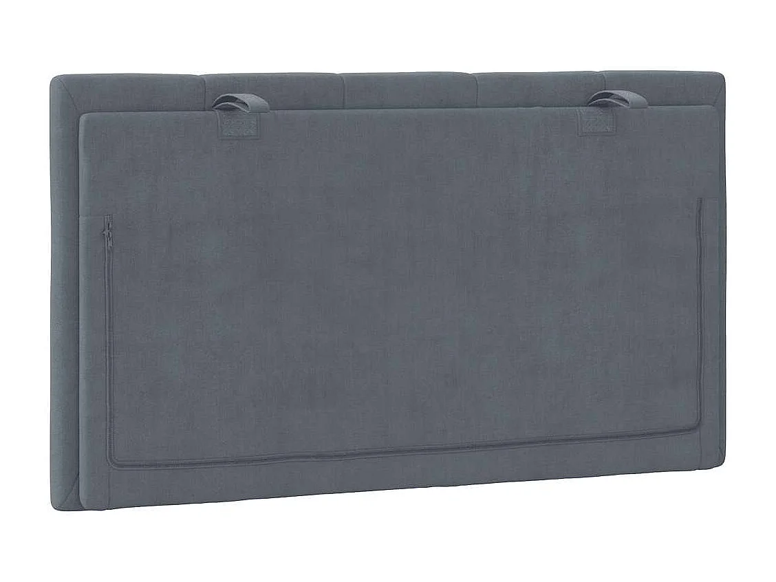 Coussin de tête de lit Hanko gris foncé 90 cm velours