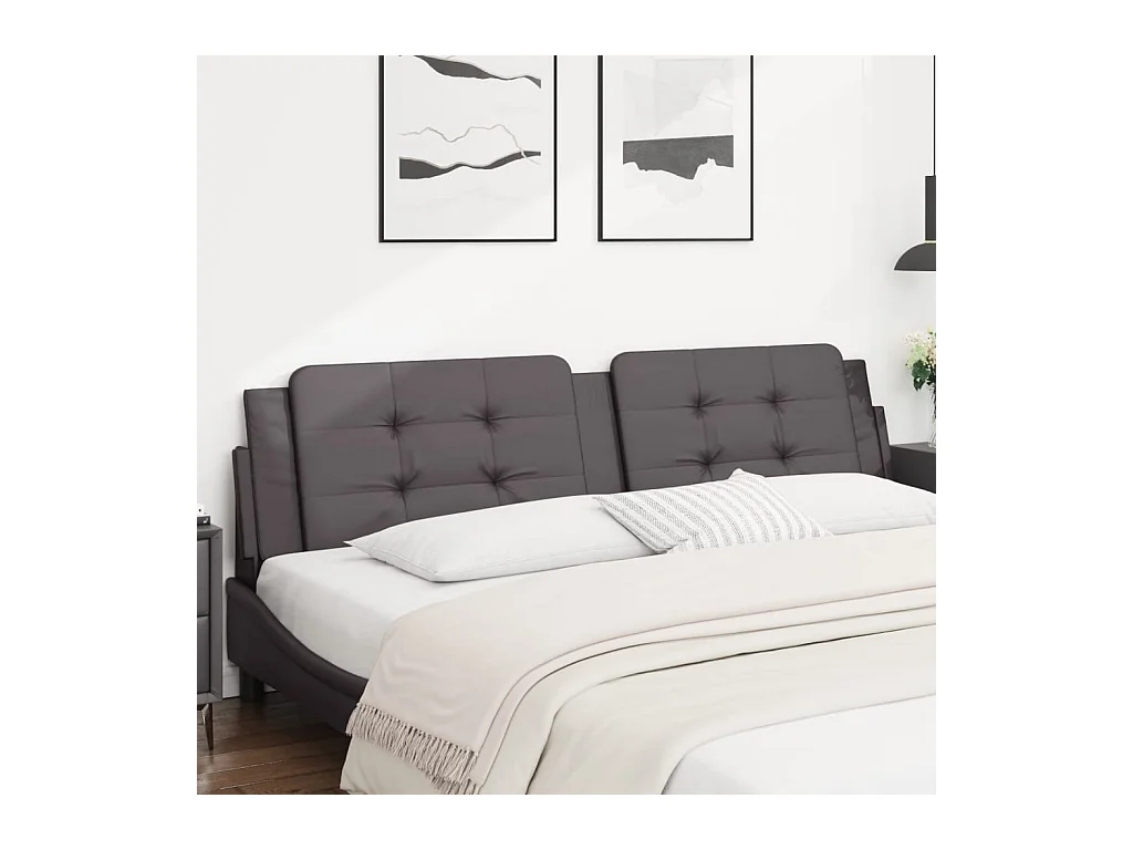 Cuscino Testiera Grigio 200 cm in Similpelle