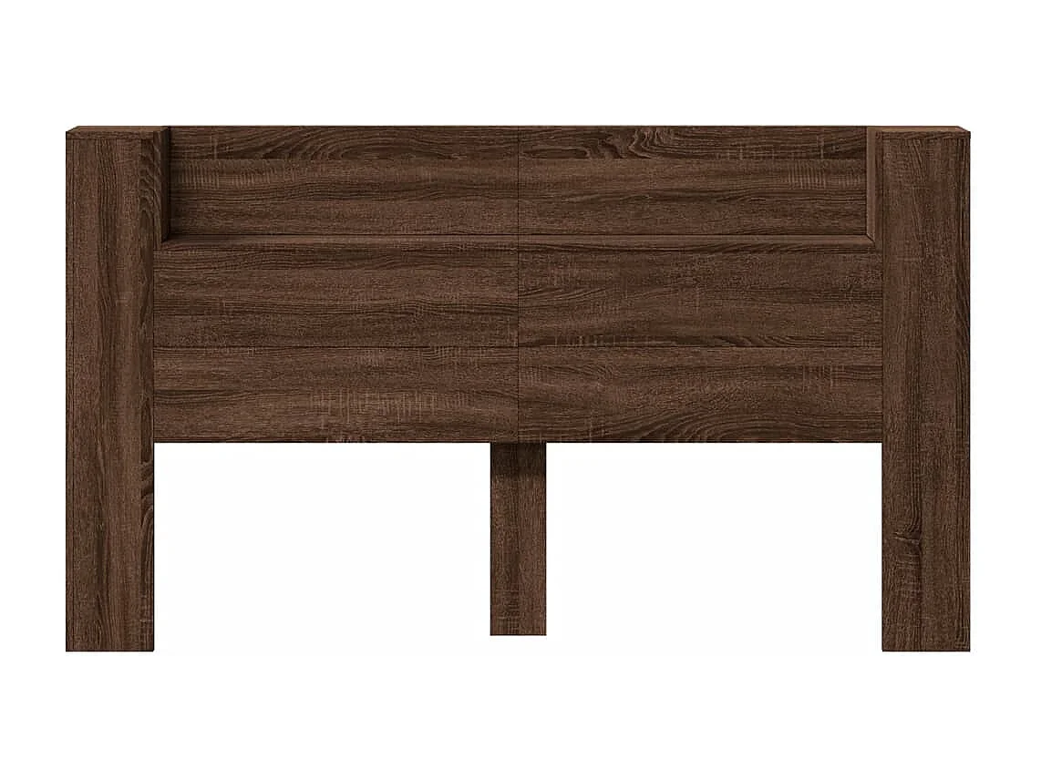 LED-Kopfteil mit Ablage Braun Eichen-Optik 180x16,5x103,5 cm
