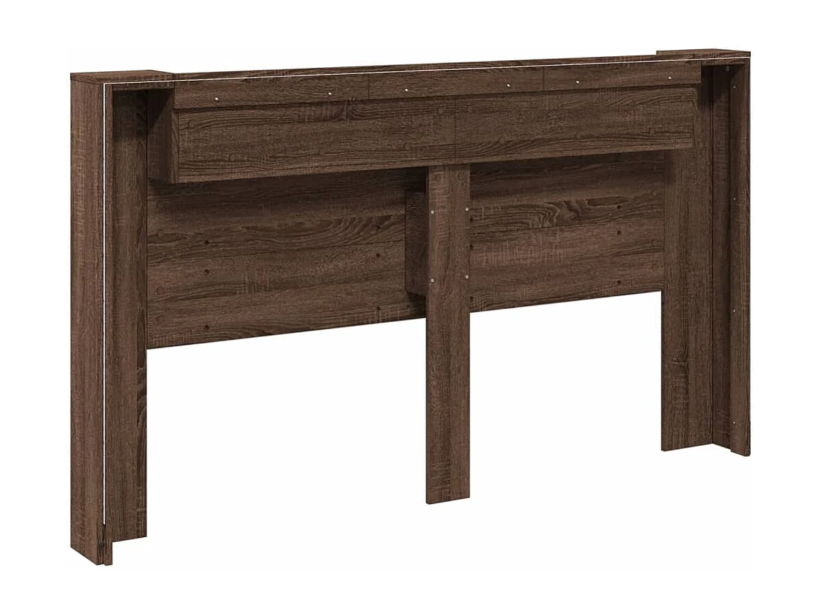 LED-Kopfteil mit Ablage Braun Eichen-Optik 180x16,5x103,5 cm