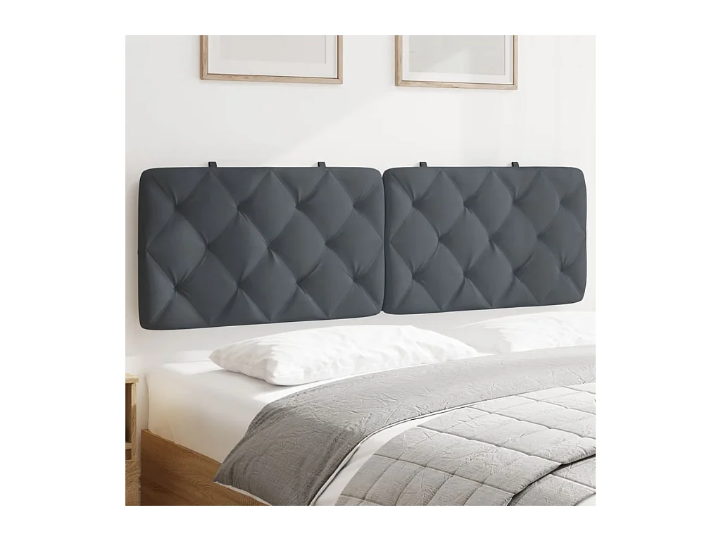 Coussin de tête de lit gris foncé 160 cm velours