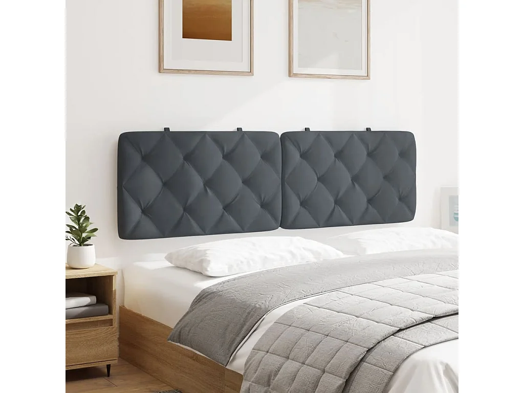 Cuscino Testiera Grigio Scuro 160 cm in Velluto