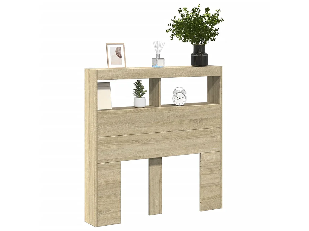 Cabecero de cama con LED roble Sonoma 100x17x102 cm