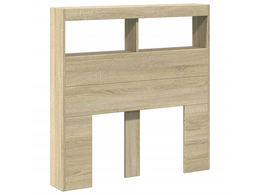 Armoire tête de lit avec LED chêne sonoma 100x17x102 cm