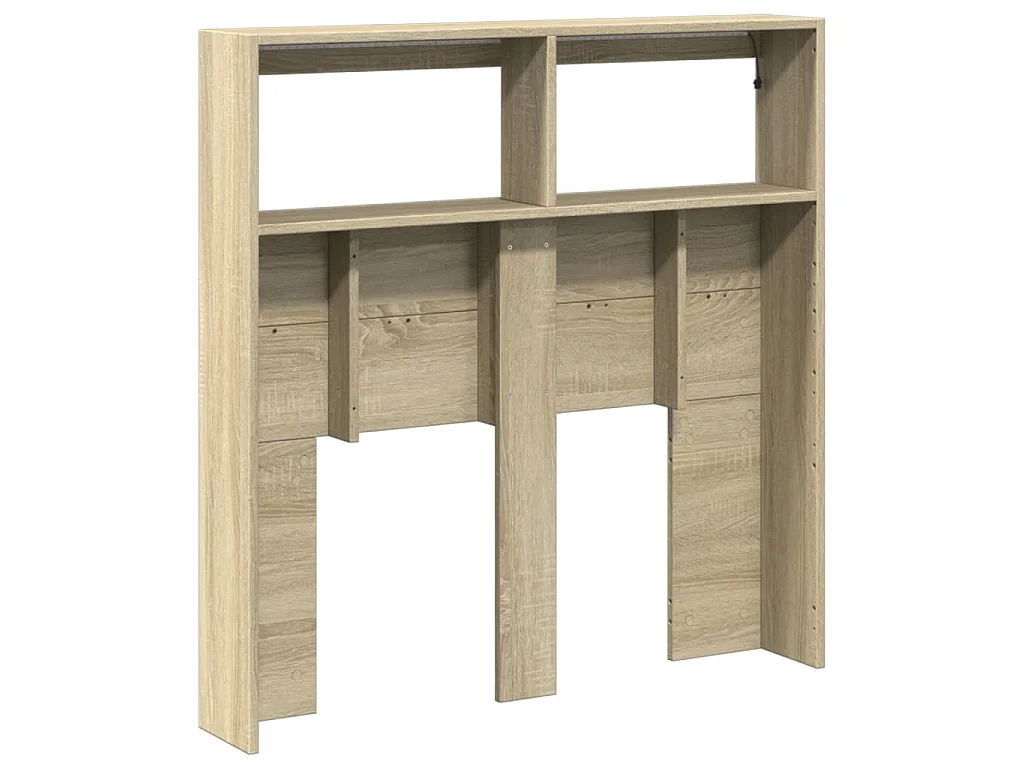 Armoire tête de lit avec LED chêne sonoma 100x17x102 cm
