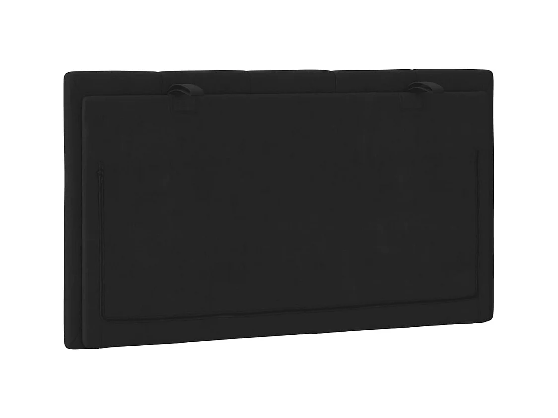 Coussin de tête de lit Hanko noir 90 cm velours