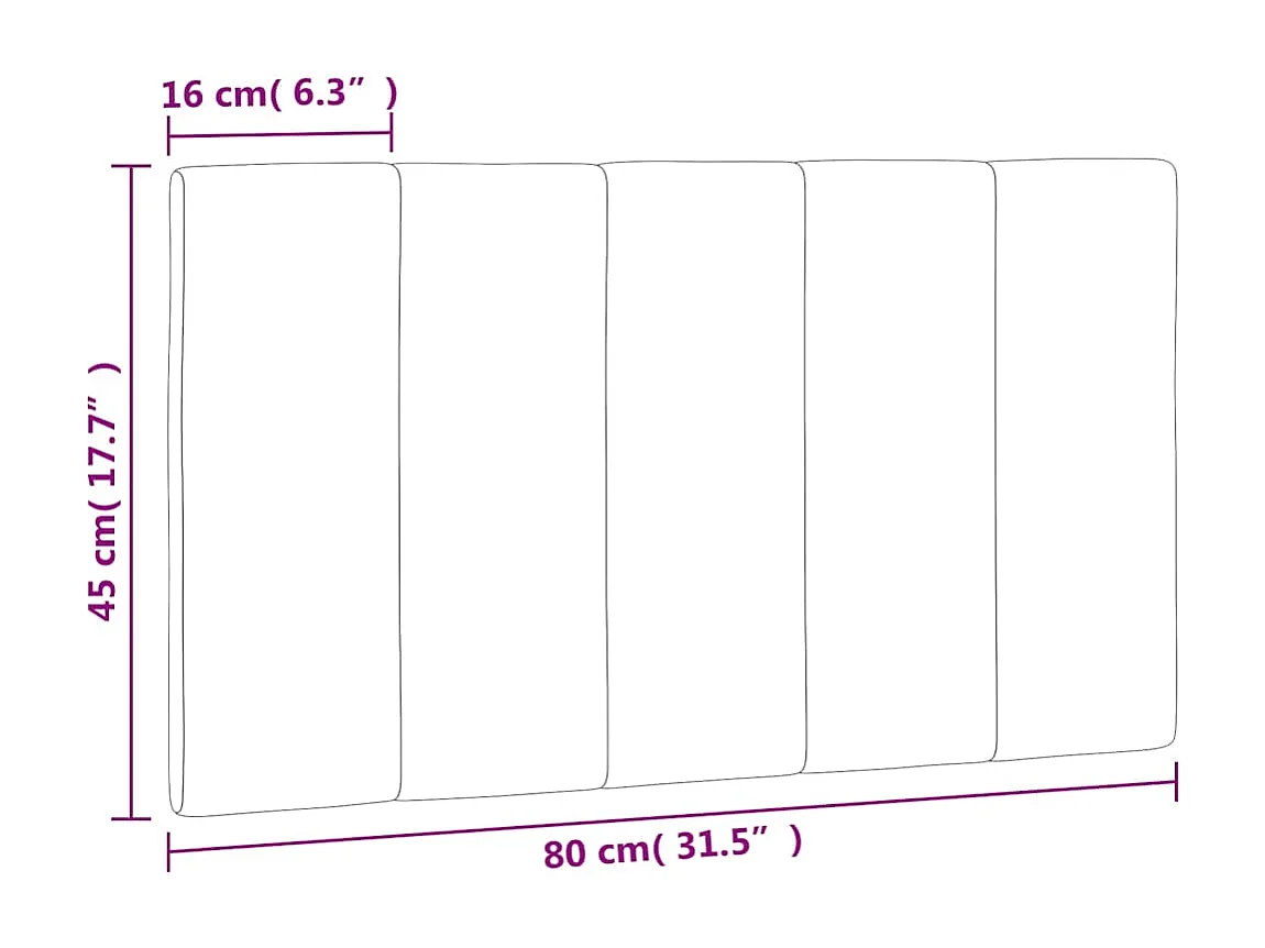 Coussin de tête de lit Hanko vert foncé 80 cm velours