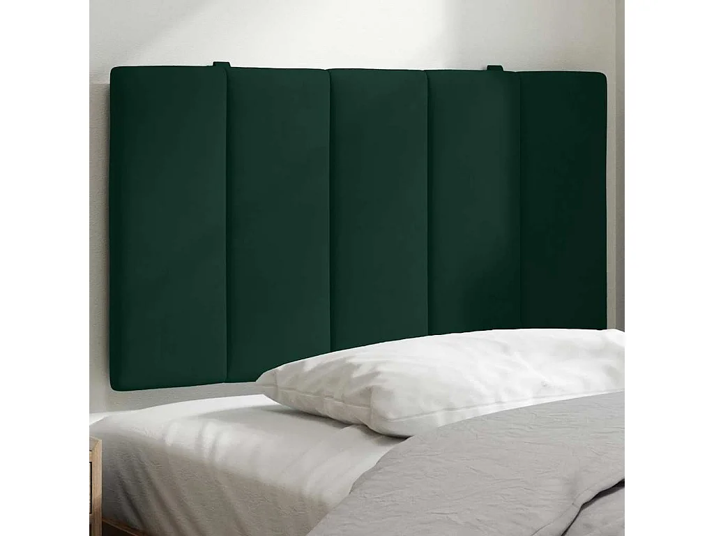 Coussin de tête de lit Hanko vert foncé 80 cm velours