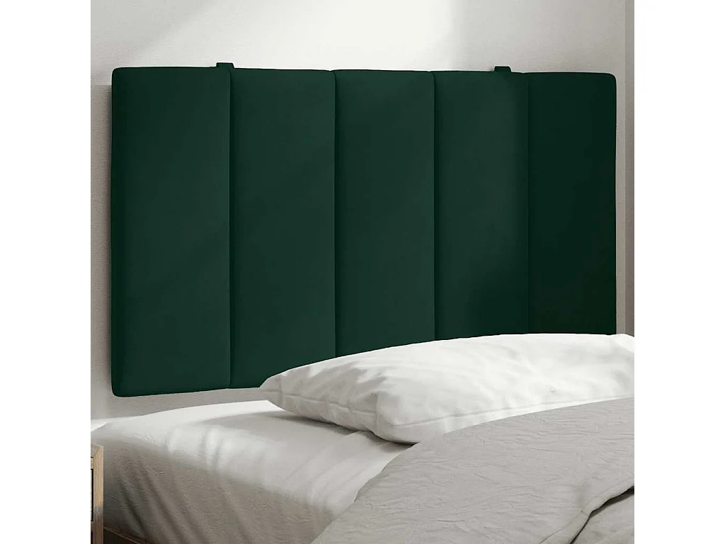 Coussin de tête de lit Hanko vert foncé 80 cm velours
