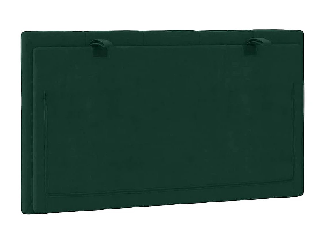 Coussin de tête de lit Hanko vert foncé 80 cm velours
