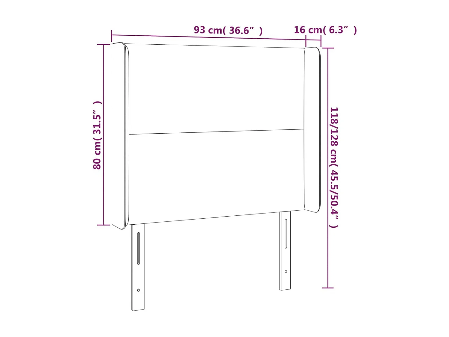 LED Kopfteil Dunkelgrau 93x16x118/128 cm Samt