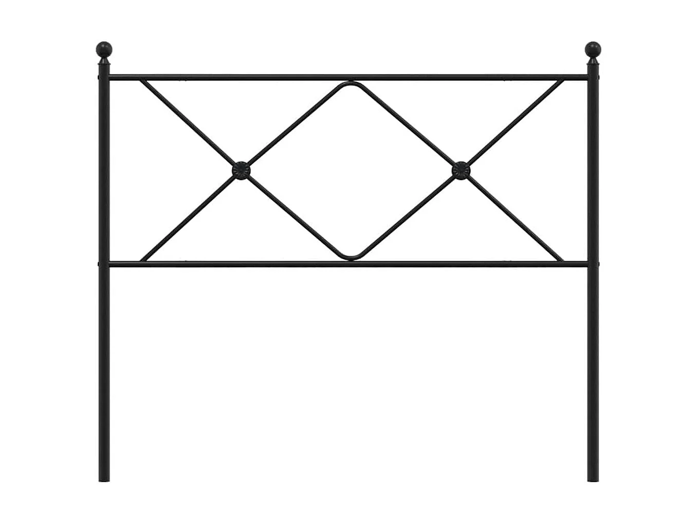 Vervangend hoofdbord 107 cm metaal zwart
