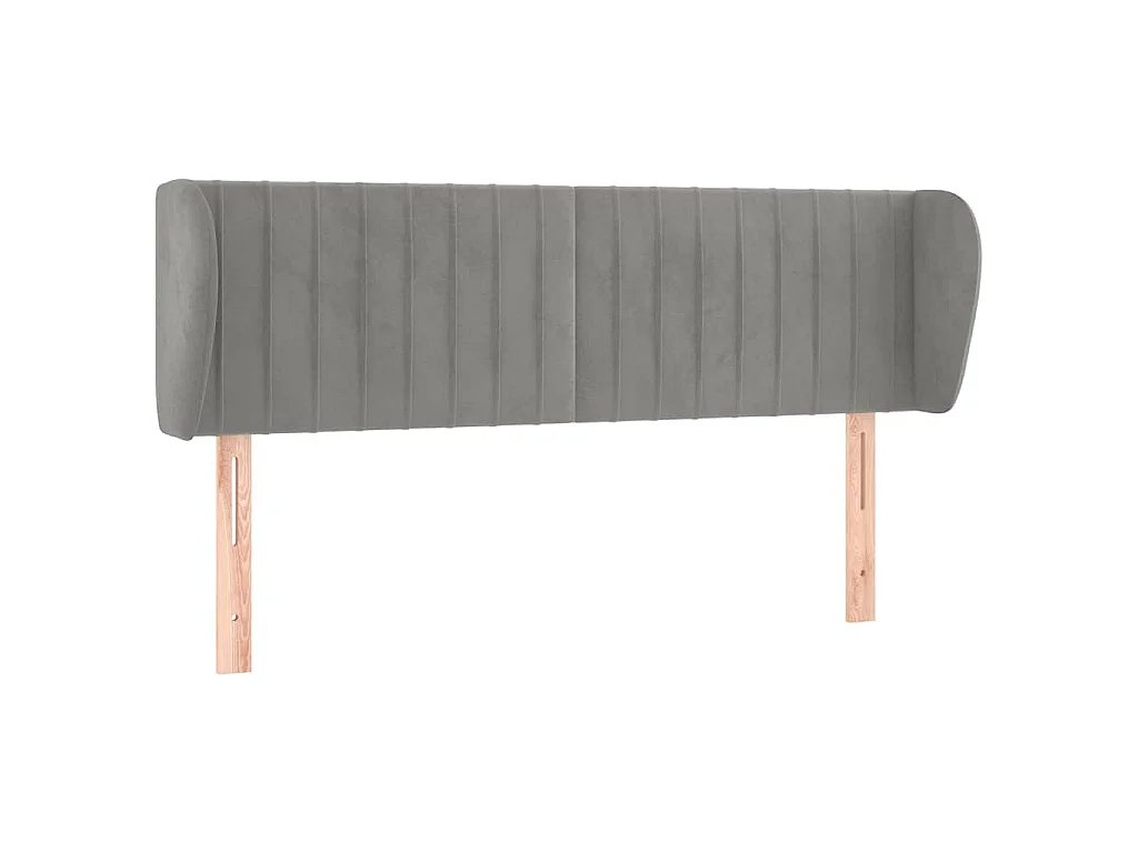 Tête de lit avec oreilles Gris clair 147x23x78/88 cm Velours