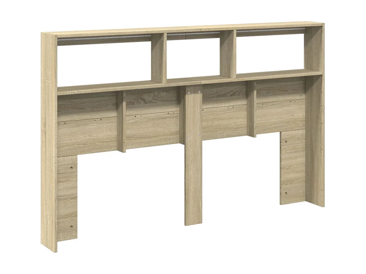 Hoofdbordkast met LED-verlichting 160x17x102 cm sonoma eiken