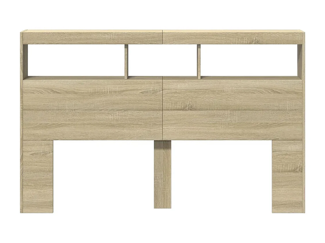 Armoire tête de lit avec LED chêne sonoma 160x17x102 cm