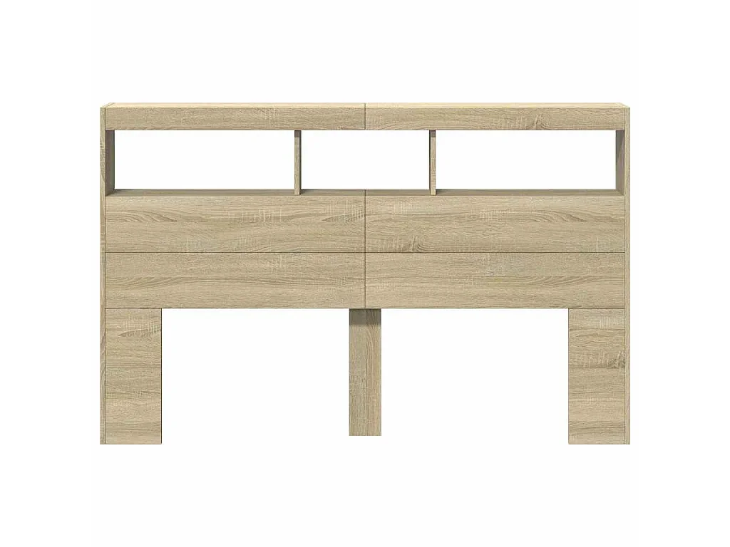 Armoire tête de lit avec LED chêne sonoma 160x17x102 cm
