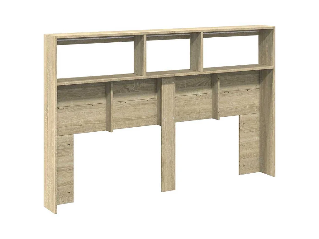Armoire tête de lit avec LED chêne sonoma 160x17x102 cm