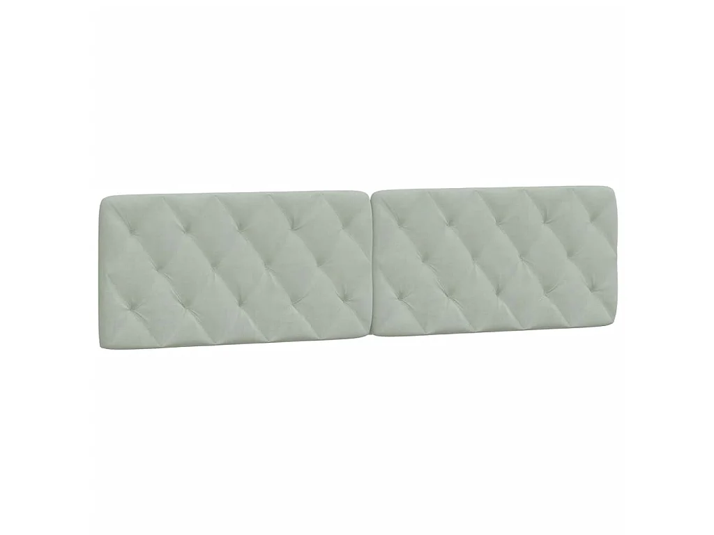 Cuscino Testiera Grigio Chiaro 200 cm in Velluto