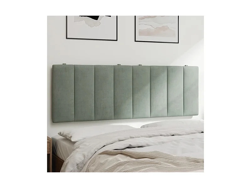 Kopfteil-Kissen "Hanko" Hellgrau 140 cm Samt