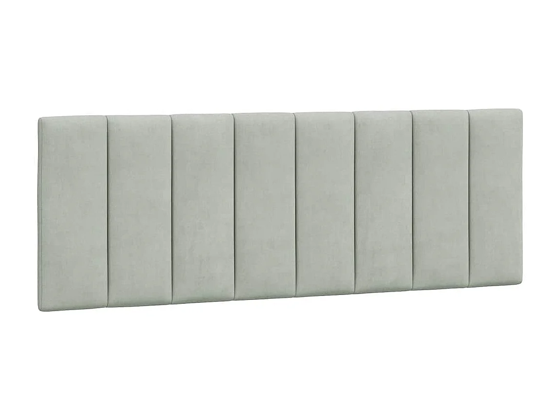 Cuscino Testiera Hanko Grigio Chiaro 140 cm in Velluto