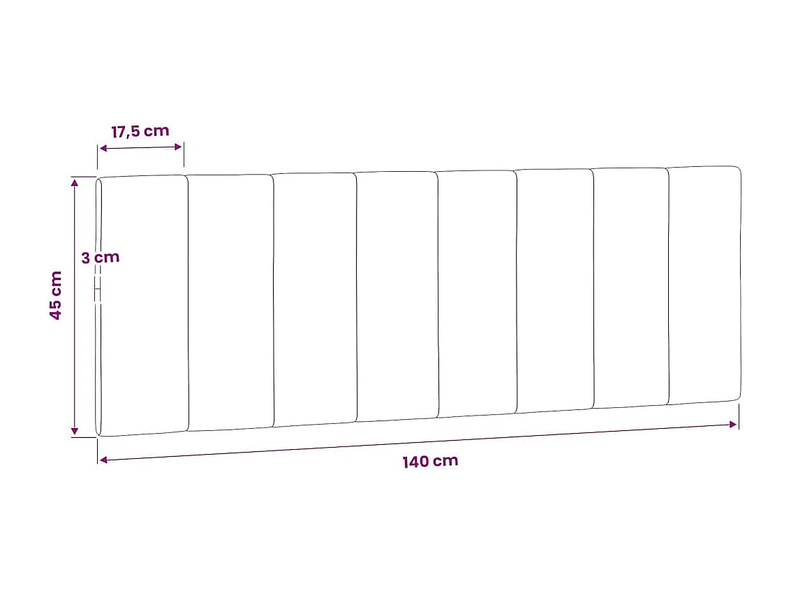 Cuscino Testiera Hanko Grigio Chiaro 140 cm in Velluto
