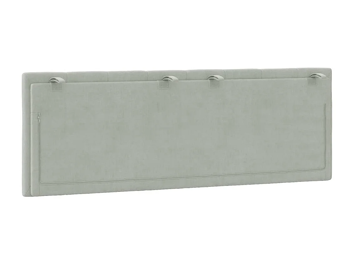 Cuscino Testiera Hanko Grigio Chiaro 140 cm in Velluto
