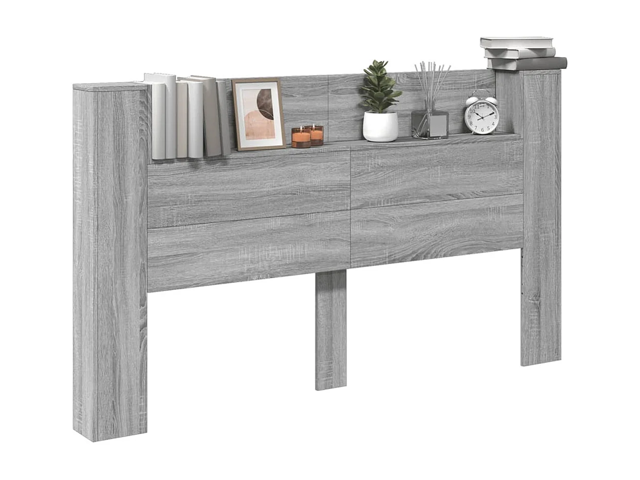 Armoire tête de lit avec LED sonoma gris 180x16,5x103,5 cm