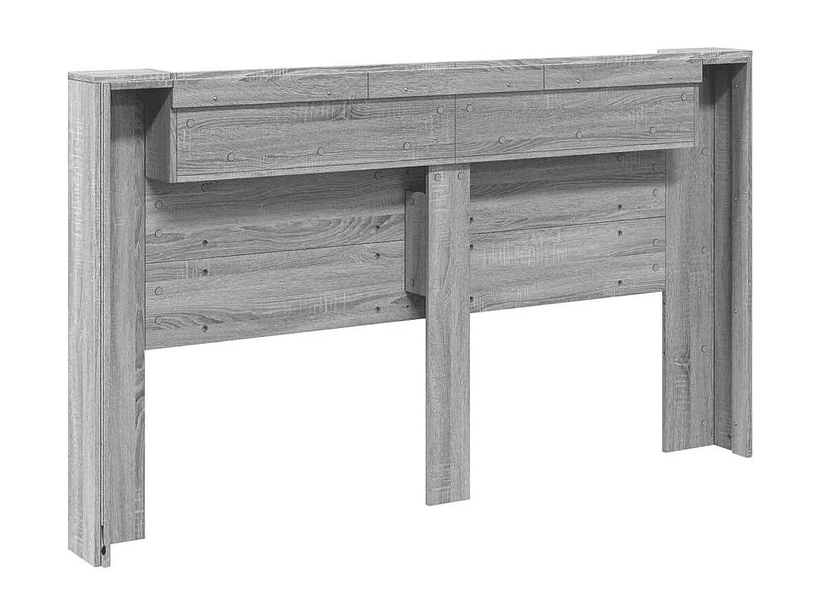 Armoire tête de lit avec LED sonoma gris 180x16,5x103,5 cm