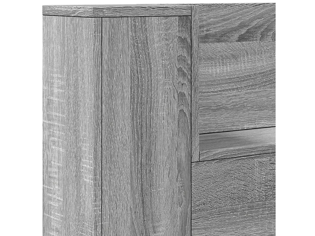 Armoire tête de lit avec LED sonoma gris 180x16,5x103,5 cm