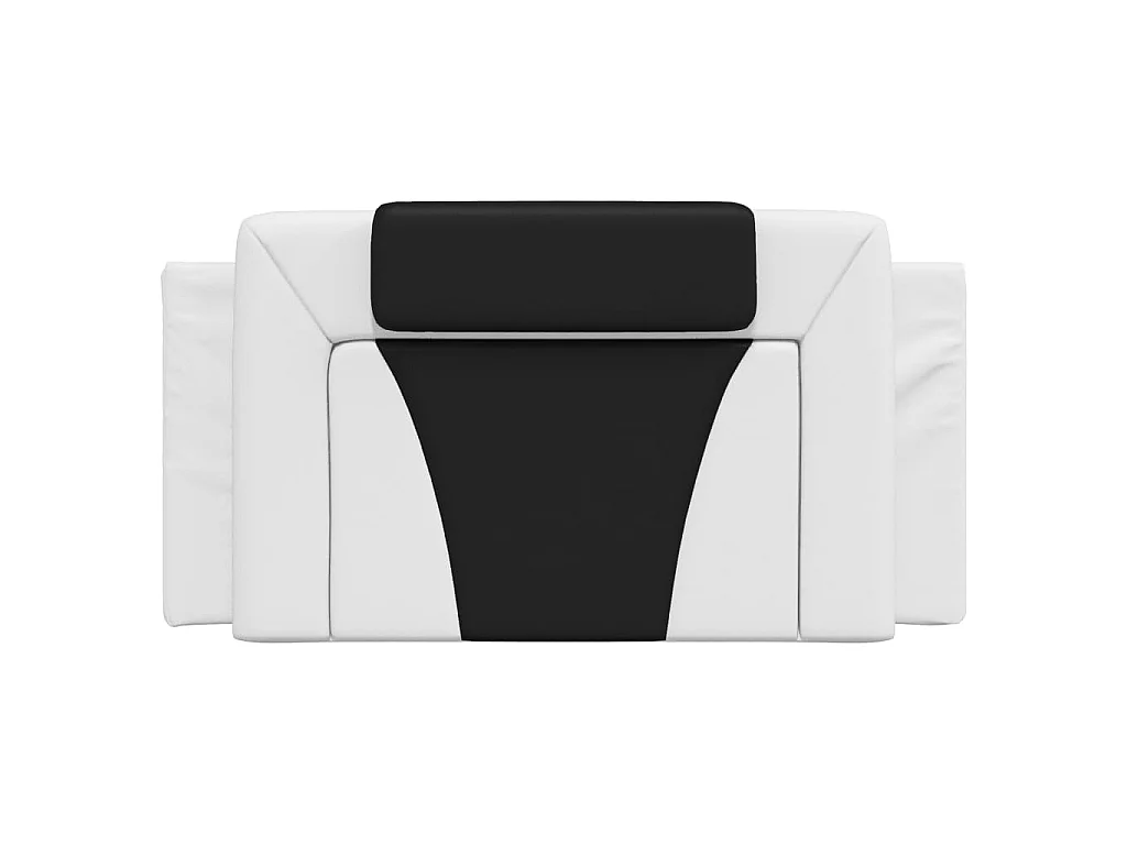 Cabecero de cama acolchado Viana cuero sintético blanco negro 100 cm