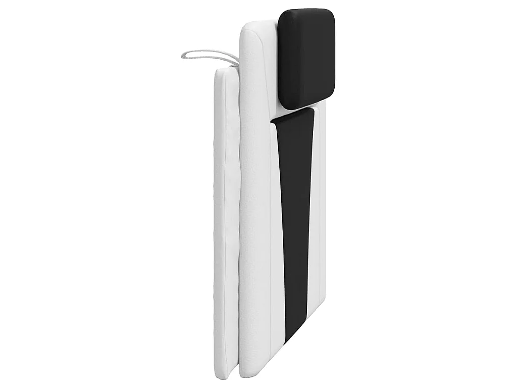 Cabecero de cama acolchado Viana cuero sintético blanco negro 100 cm