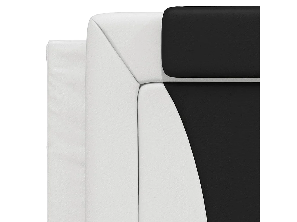 Cabecero de cama acolchado Viana cuero sintético blanco negro 100 cm