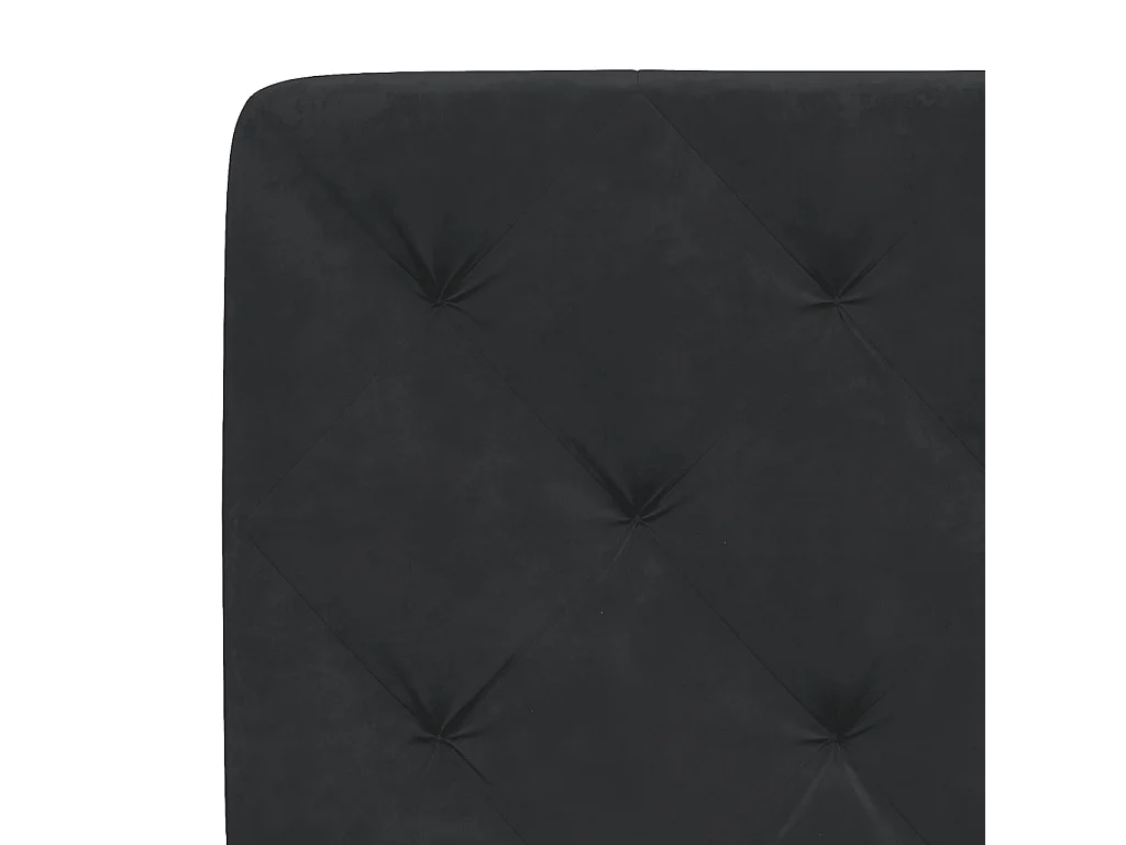 Coussin de tête de lit noir 160 cm velours