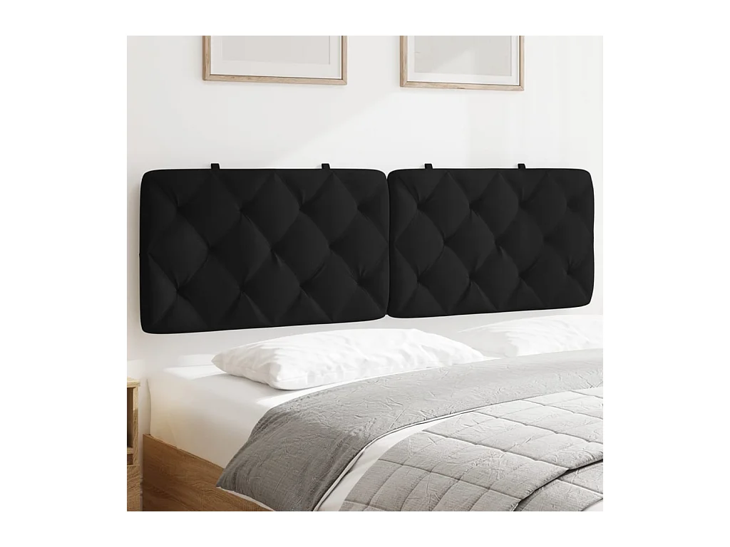 Kopfteil-Kissen Schwarz 160 cm Samt