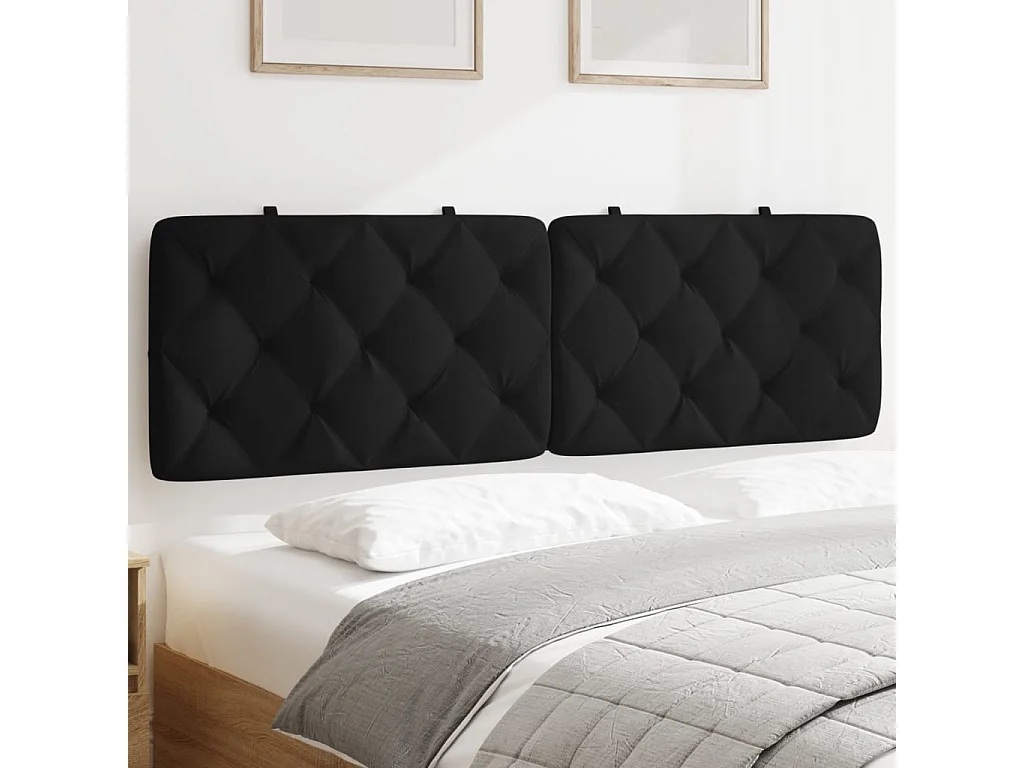 Coussin de tête de lit noir 160 cm velours