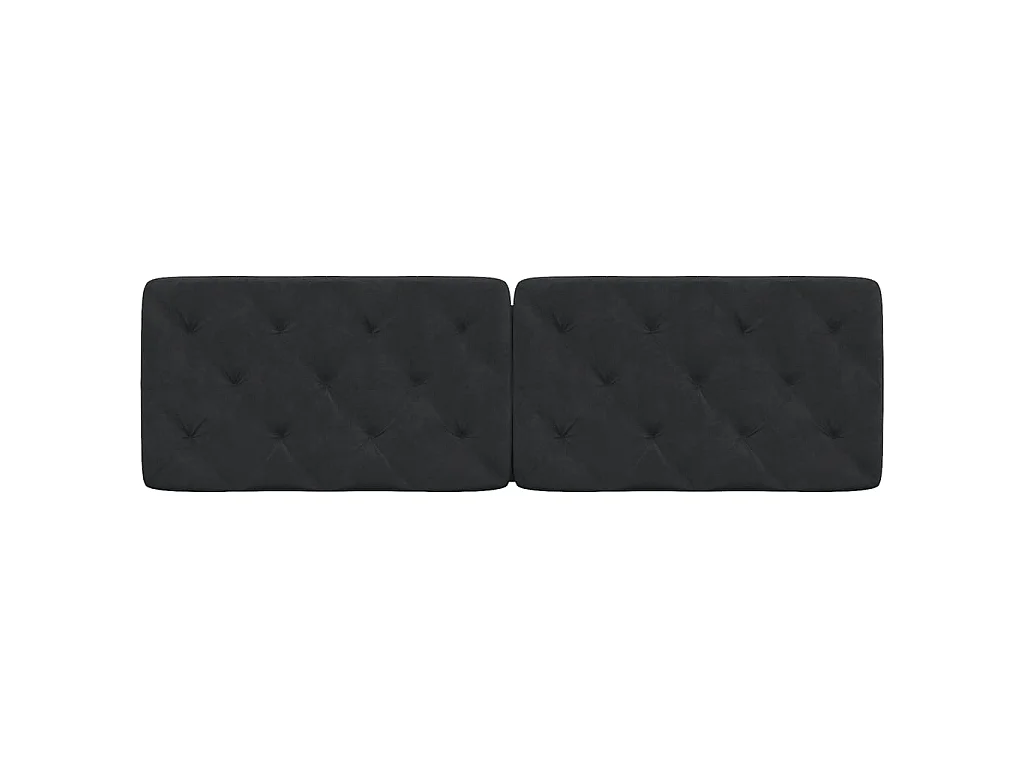 Coussin de tête de lit noir 160 cm velours
