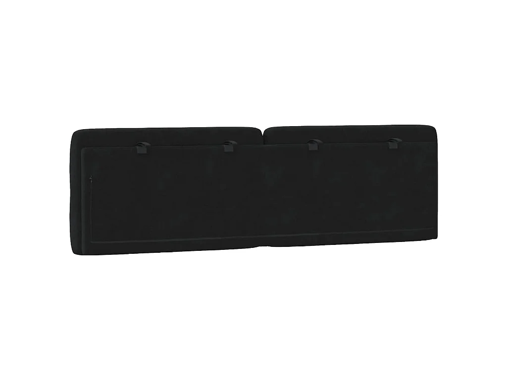 Coussin de tête de lit noir 160 cm velours