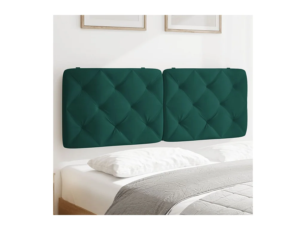 Coussin de tête de lit vert foncé 120 cm velours