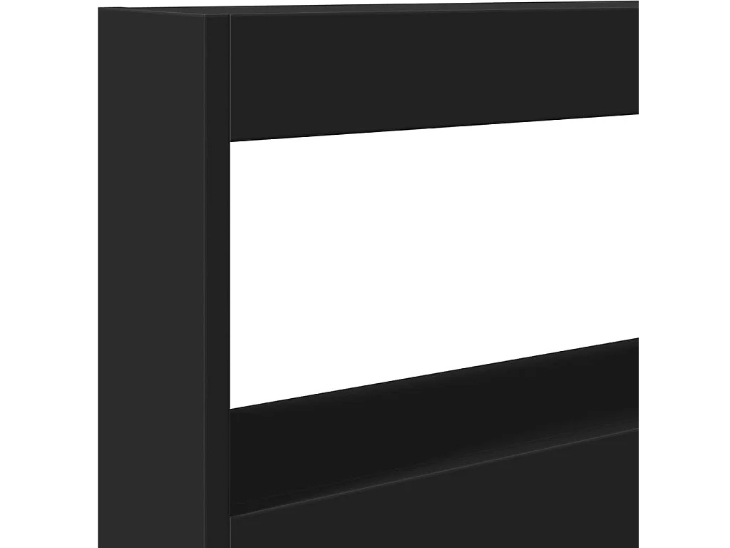 LED-Kopfteil mit Ablagen Schwarz 120x17x102 cm