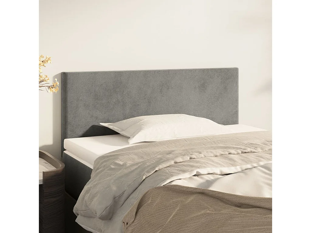 Tête de lit Gris clair 100x5x78/88 cm Velours