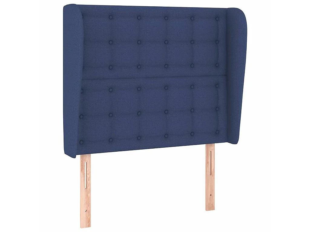Kopfteil mit Ohren Blau 93x23x118/128 cm Stoff