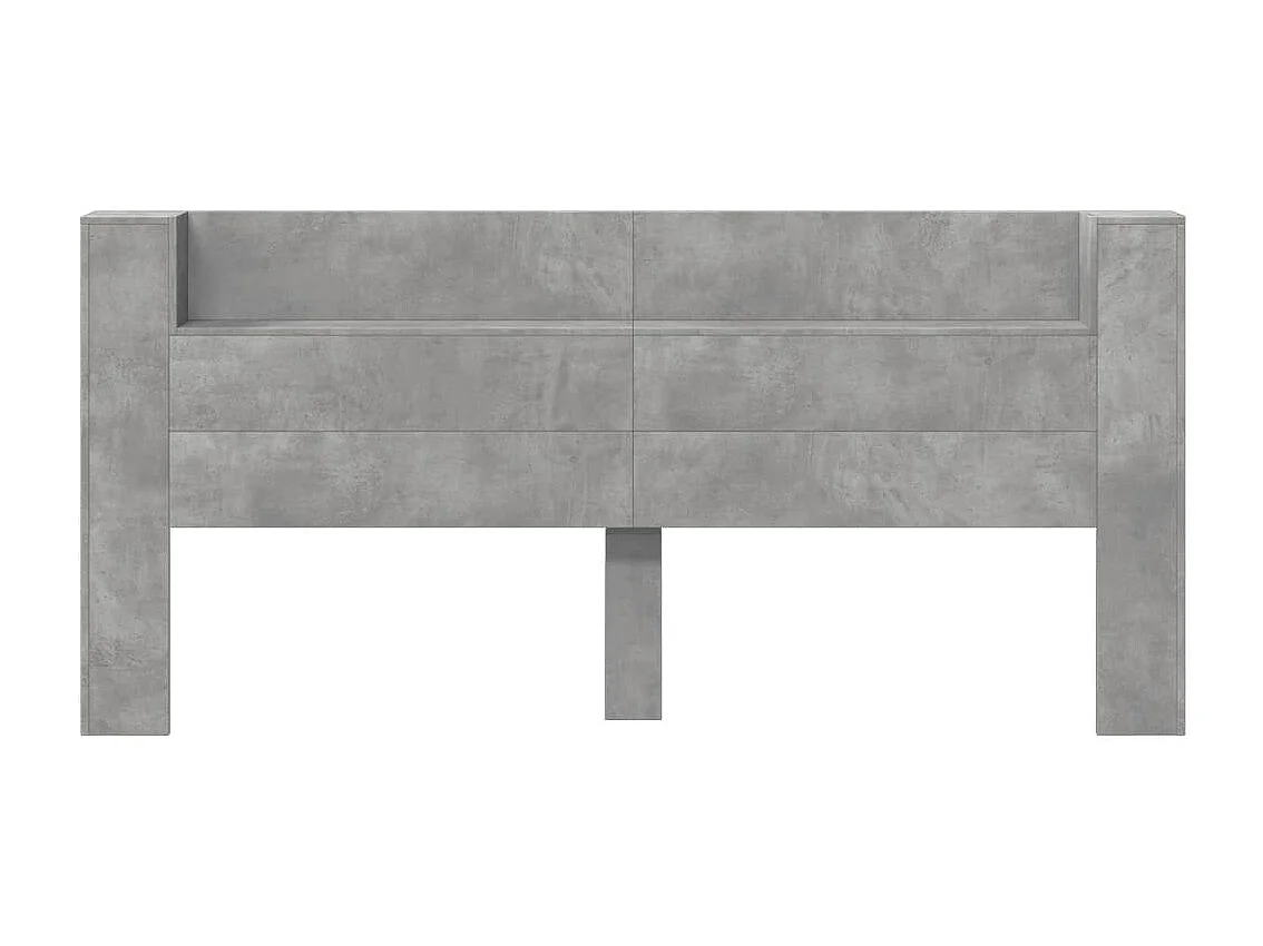 Cabecero de cama con luz LED gris hormigón 220x16,5x103,5 cm