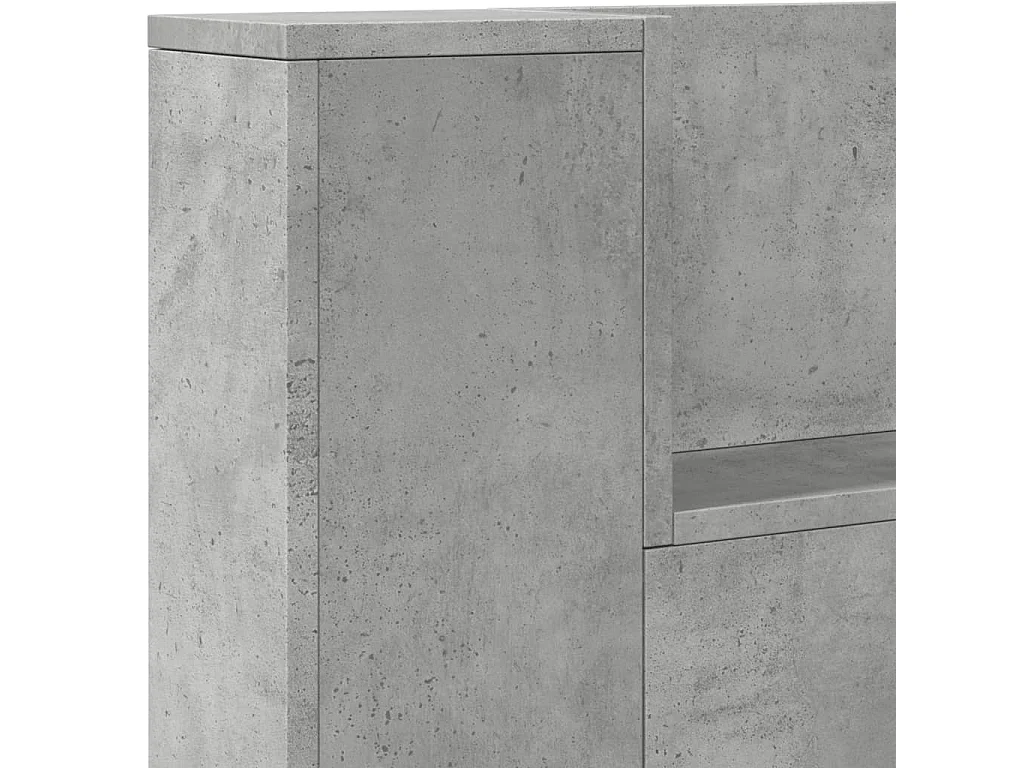 Cabecero de cama con luz LED gris hormigón 220x16,5x103,5 cm