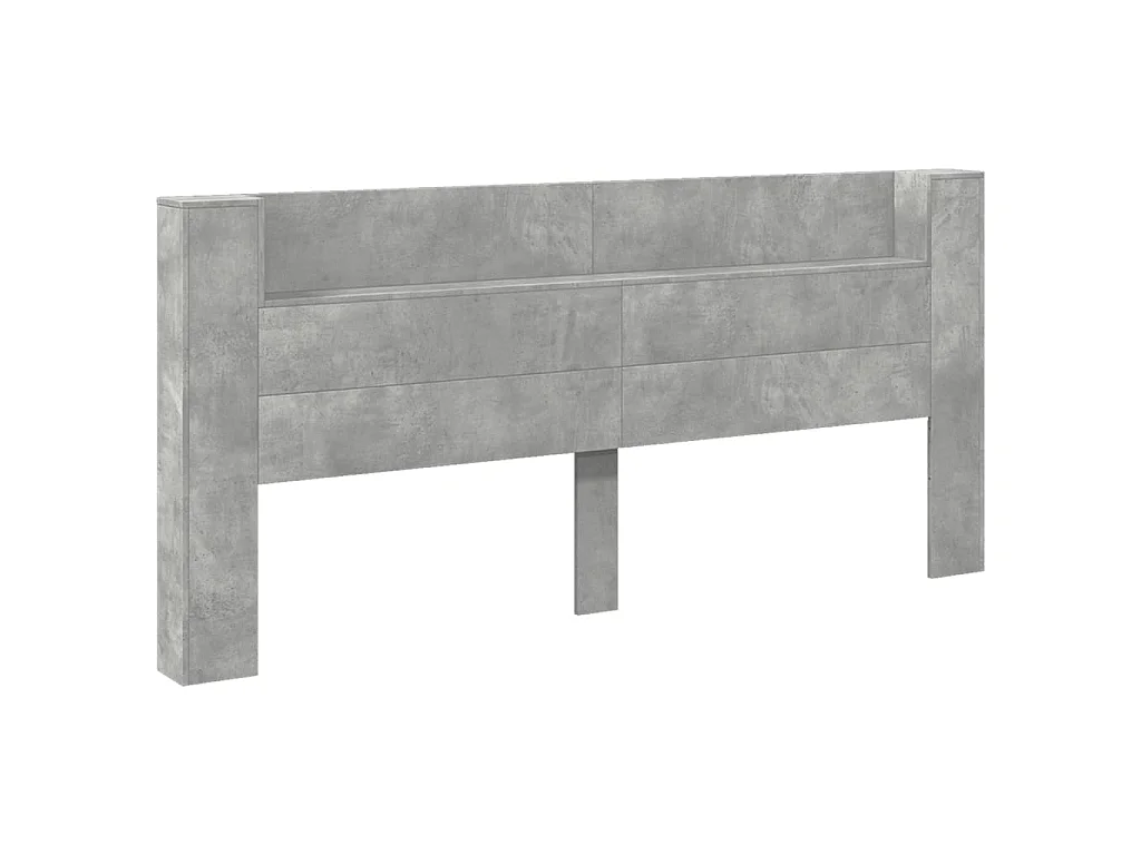 Cabecero de cama con luz LED gris hormigón 220x16,5x103,5 cm