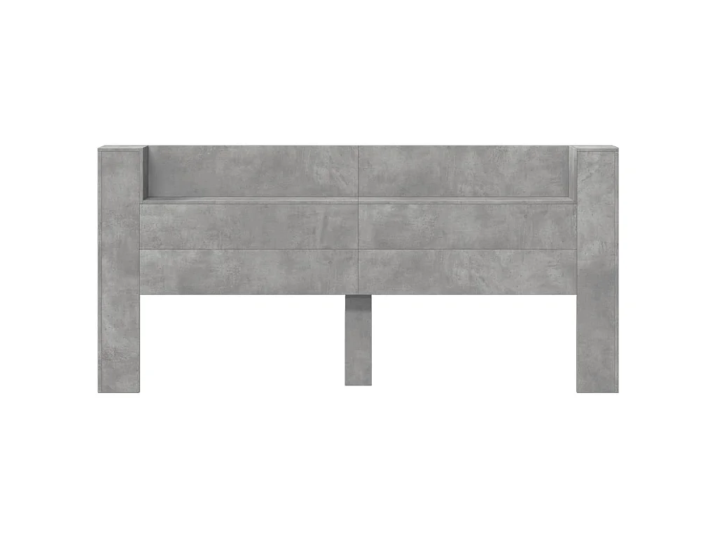 Cabecero de cama con luz LED gris hormigón 220x16,5x103,5 cm
