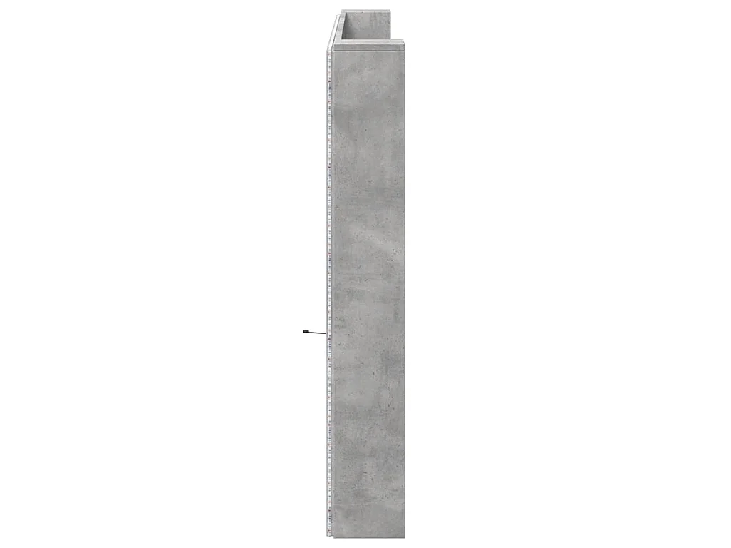 Cabecero de cama con luz LED gris hormigón 220x16,5x103,5 cm