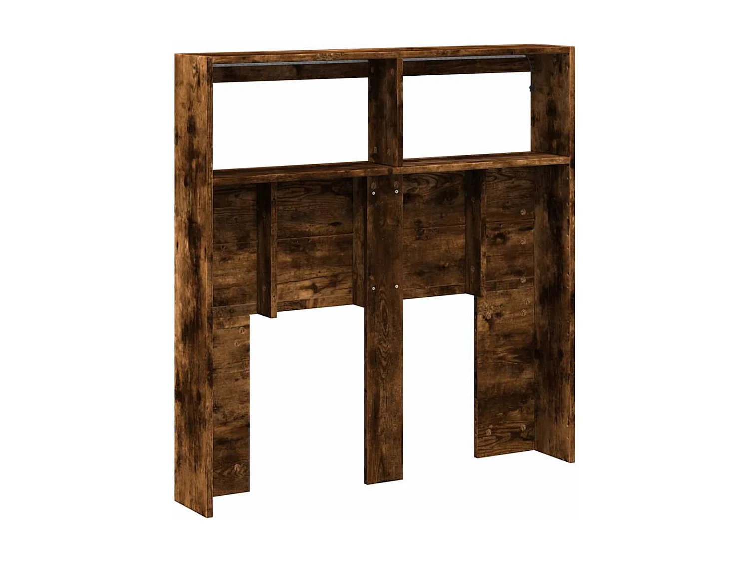 LED-Kopfteil mit Ablagen Räuchereiche 100x17x102 cm