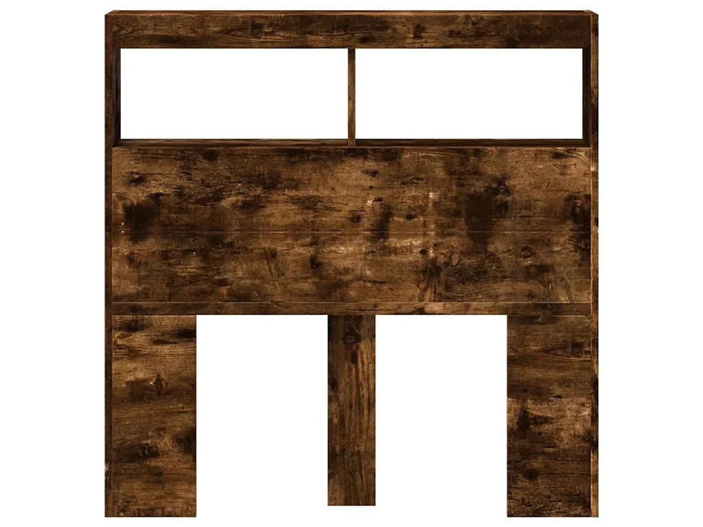 Hoofdbordkast met LED-verlichting 100x17x102 cm gerookt eiken