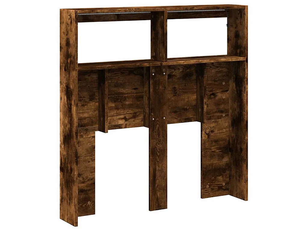 Hoofdbordkast met LED-verlichting 100x17x102 cm gerookt eiken